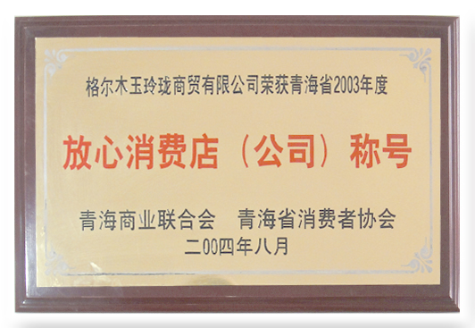 2004年度放心消费店（公司）称号